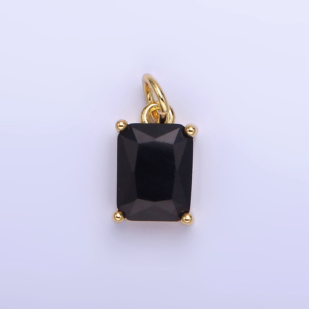 14K Gold Filled 15mm CZ Cubic Zirconia Baguette Charm in Gold & Silver | W607 - W622