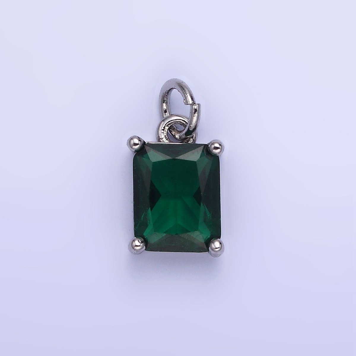 14K Gold Filled 15mm CZ Cubic Zirconia Baguette Charm in Gold & Silver | W607 - W622