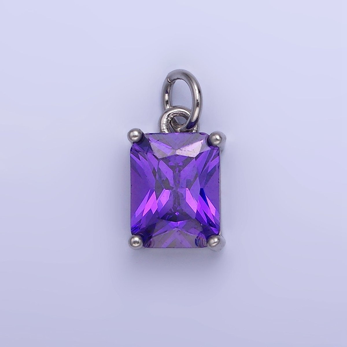 14K Gold Filled 15mm CZ Cubic Zirconia Baguette Charm in Gold & Silver | W607 - W622