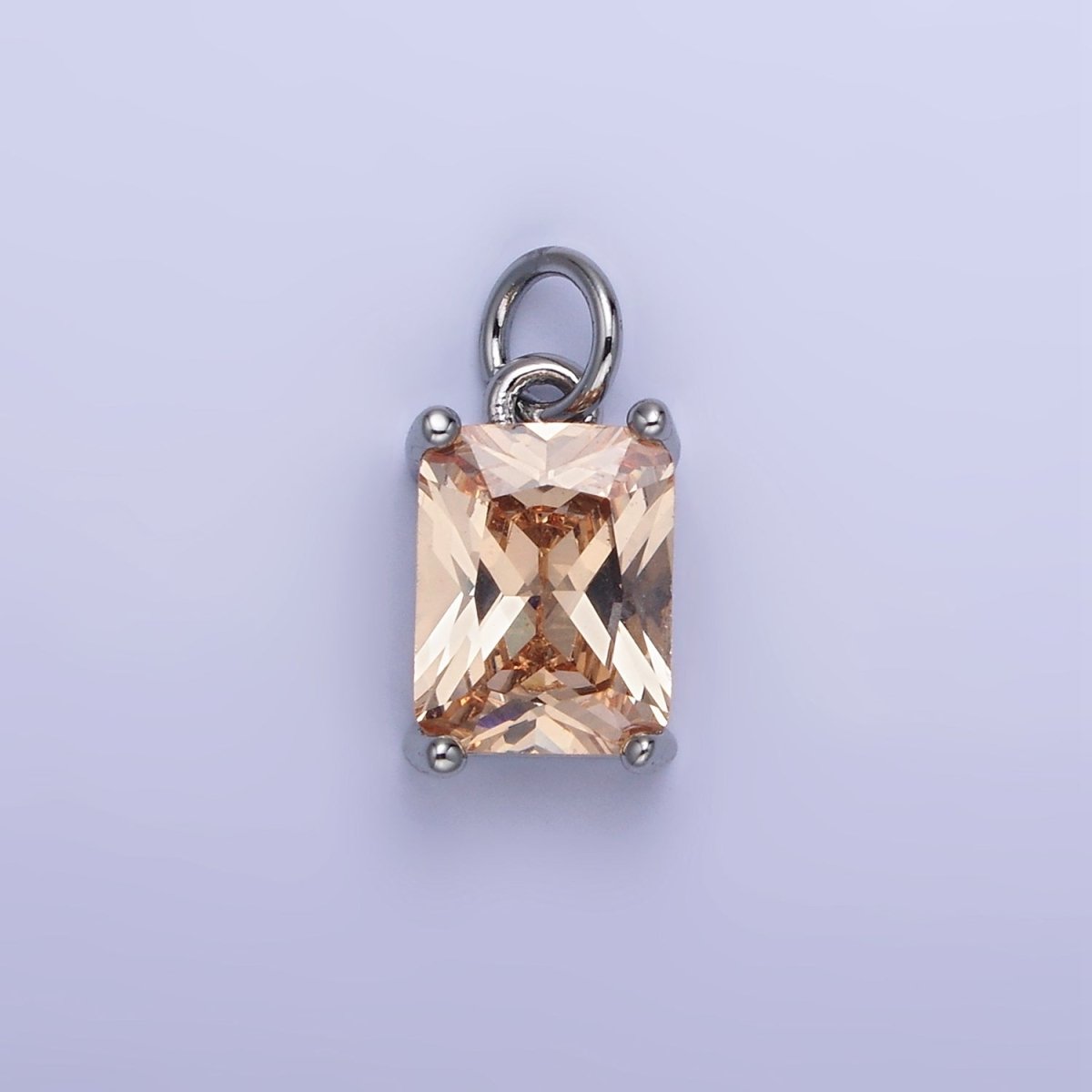 14K Gold Filled 15mm CZ Cubic Zirconia Baguette Charm in Gold & Silver | W607 - W622