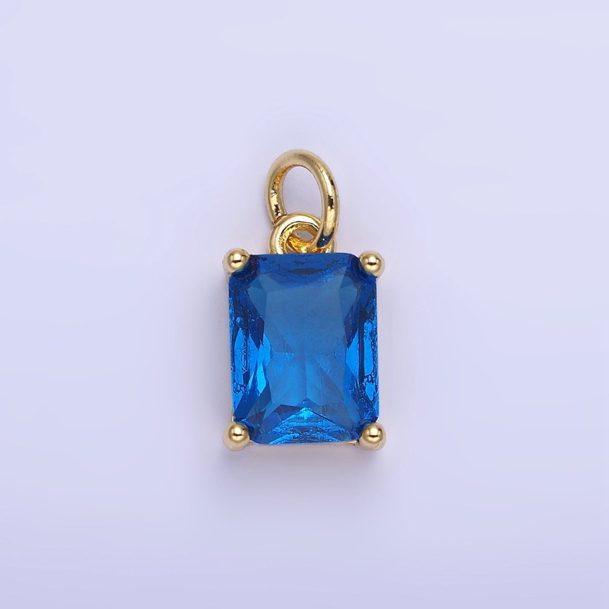 14K Gold Filled 15mm CZ Cubic Zirconia Baguette Charm in Gold & Silver | W607 - W622