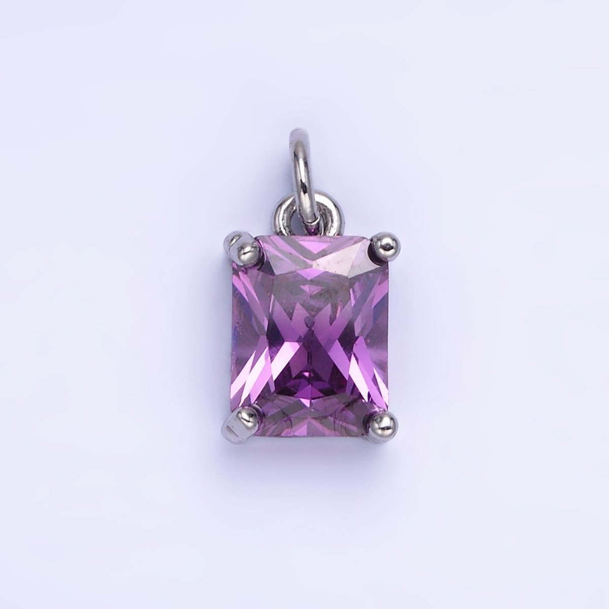 14K Gold Filled 15mm CZ Cubic Zirconia Baguette Charm in Gold & Silver | W607 - W622