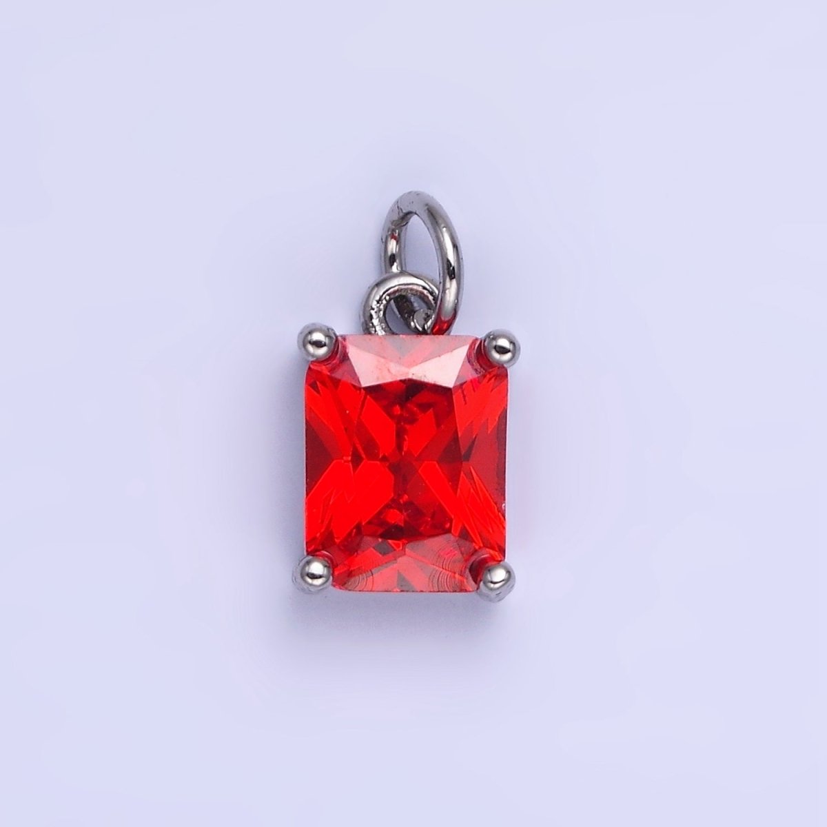 14K Gold Filled 15mm CZ Cubic Zirconia Baguette Charm in Gold & Silver | W607 - W622