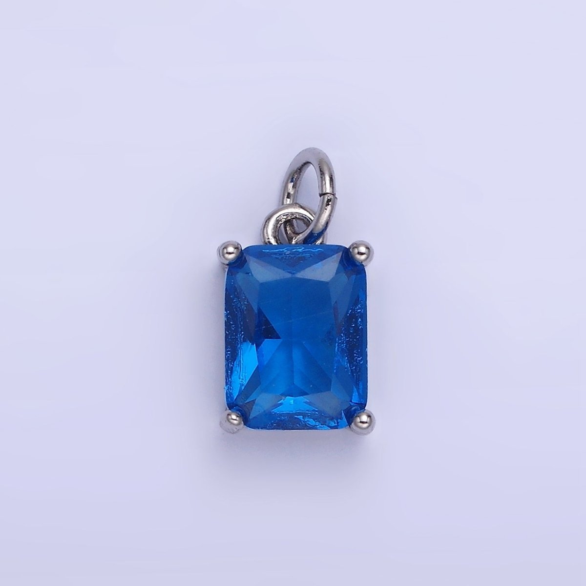 14K Gold Filled 15mm CZ Cubic Zirconia Baguette Charm in Gold & Silver | W607 - W622