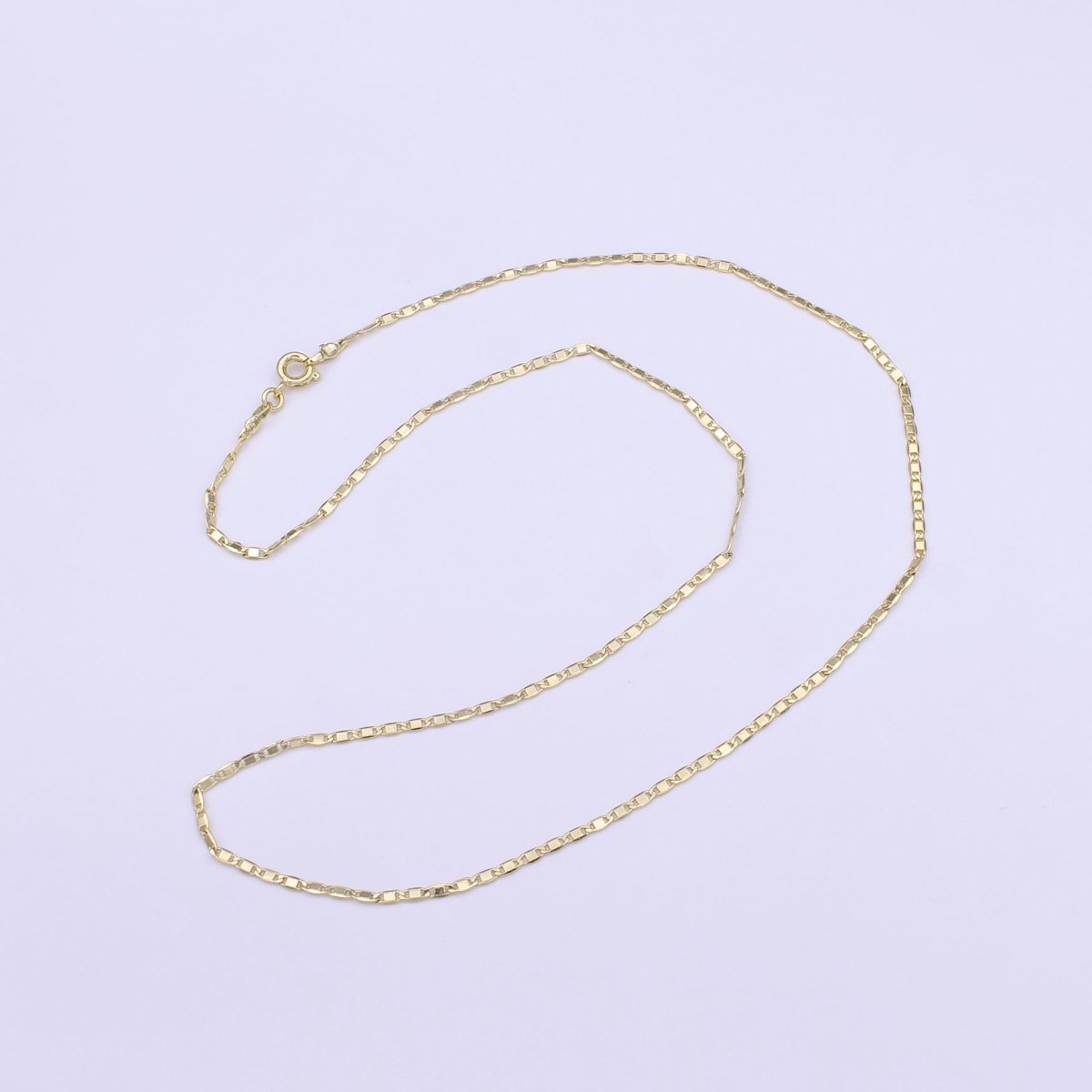14K Gold Filled 1.5mm Dainty Anchor Mariner Link 17.75 Inch Chain Necklace | WA-1276 Clearance Pricing - DLUXCA