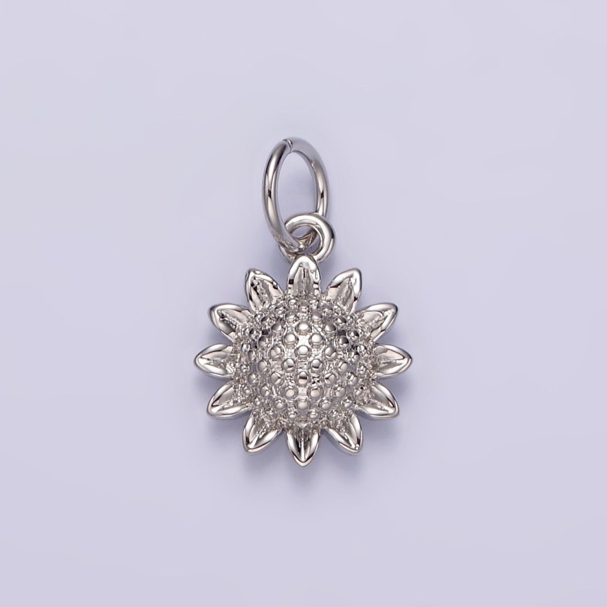 14K Gold Filled 15mm Dotted Sunflower Nature Charm in Gold & Silver | N1110 N1111