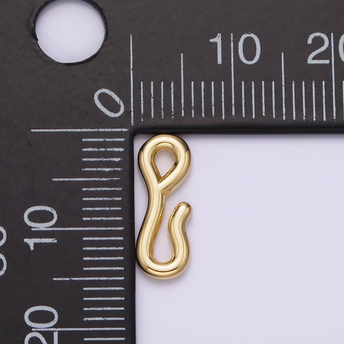14K Gold Filled 15mm Minimalist Wiggly Hook Closure Supply Findings in Gold & Silver | Z652
