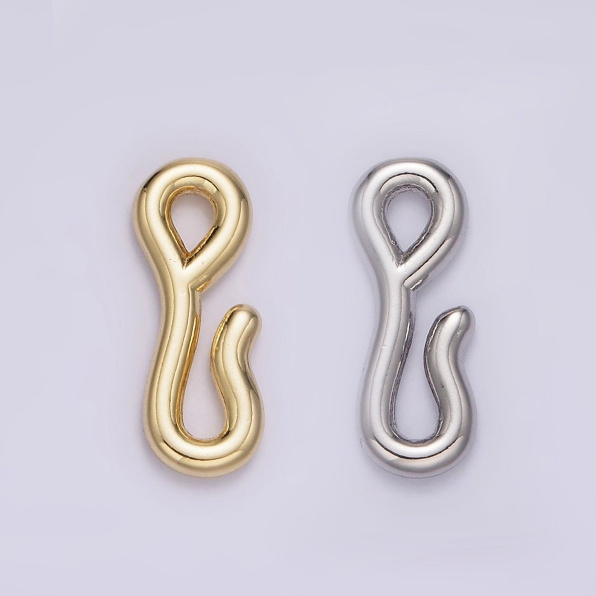 14K Gold Filled 15mm Minimalist Wiggly Hook Closure Supply Findings in Gold & Silver | Z652