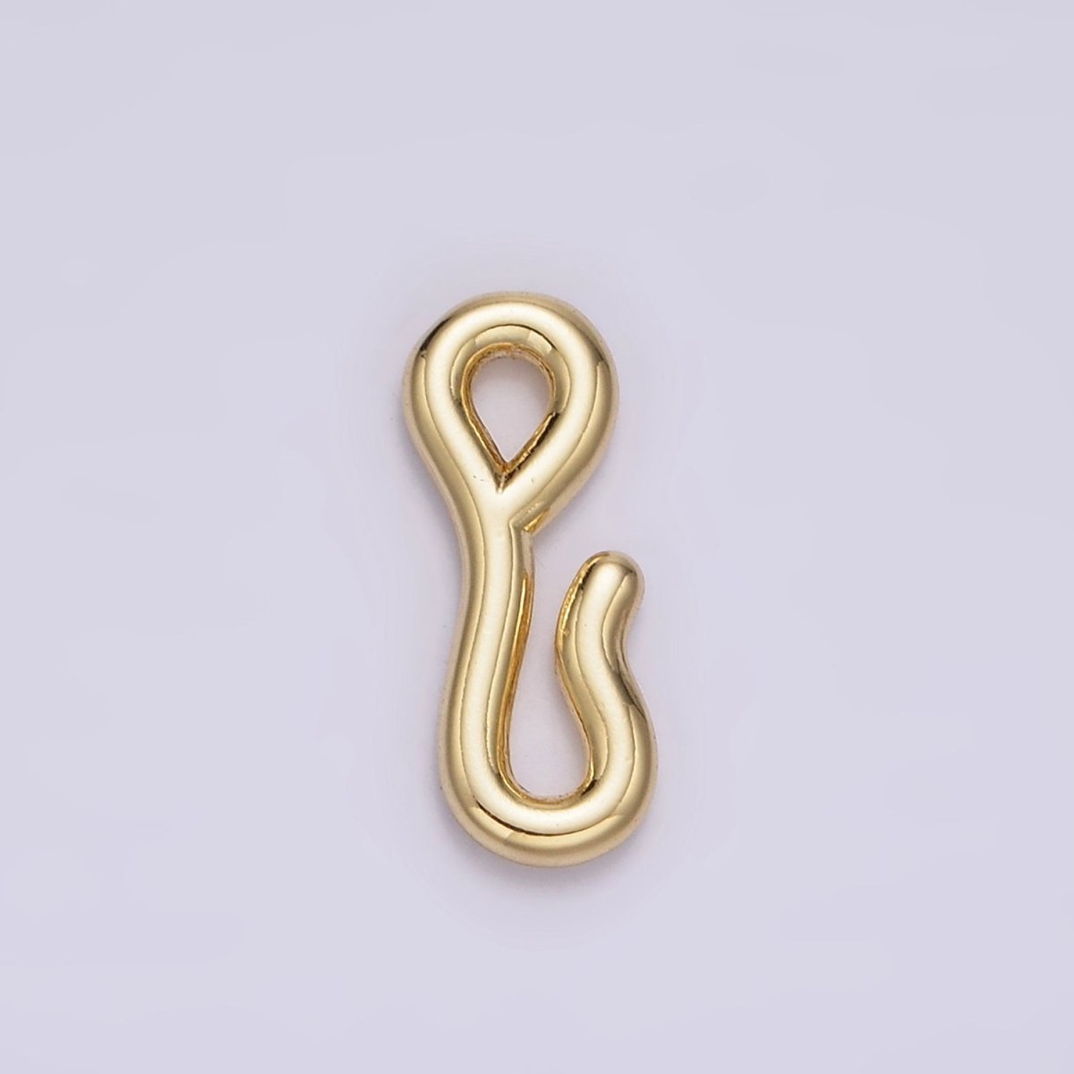 14K Gold Filled 15mm Minimalist Wiggly Hook Closure Supply Findings in Gold & Silver | Z652