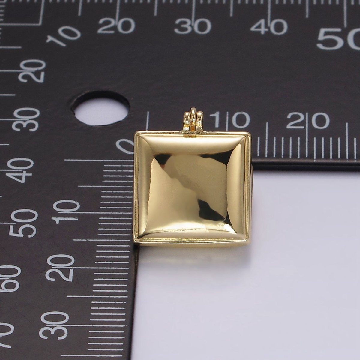 14K Gold Filled 15mm Square Double Sided Modern Statement Latch Hoop Earrings | V063