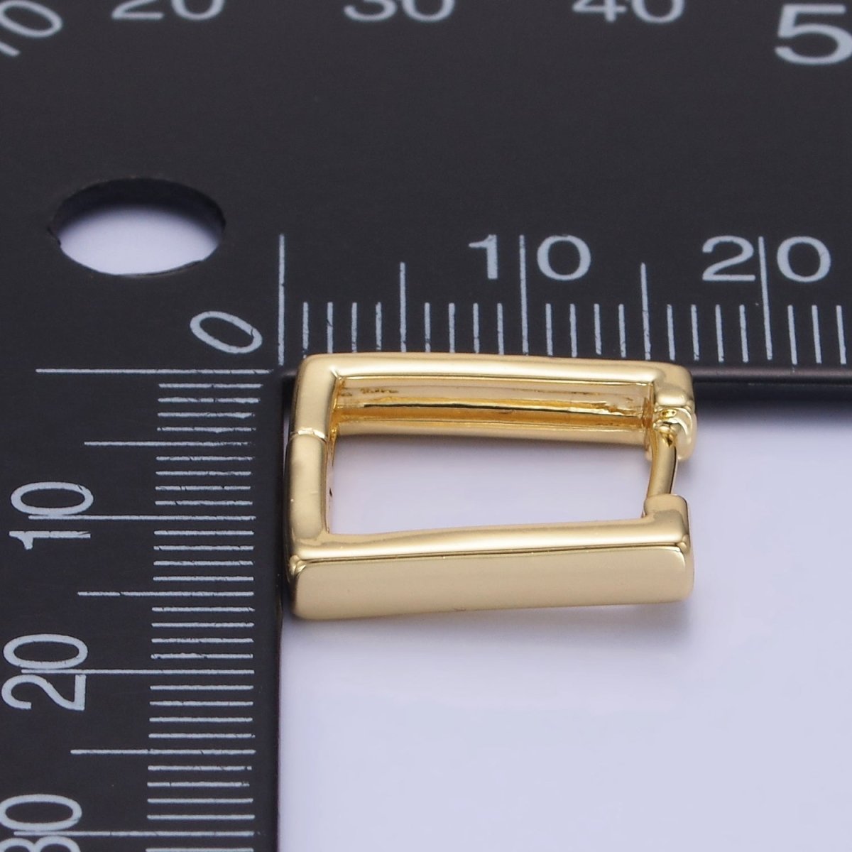 14K Gold Filled 15mm Square Minimalist Huggie Earrings | AB1270 - DLUXCA