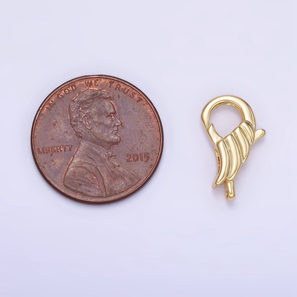 14K Gold Filled 15mm Wings Croissant Lobster Clasps Closure Findings | Z764 - DLUXCA