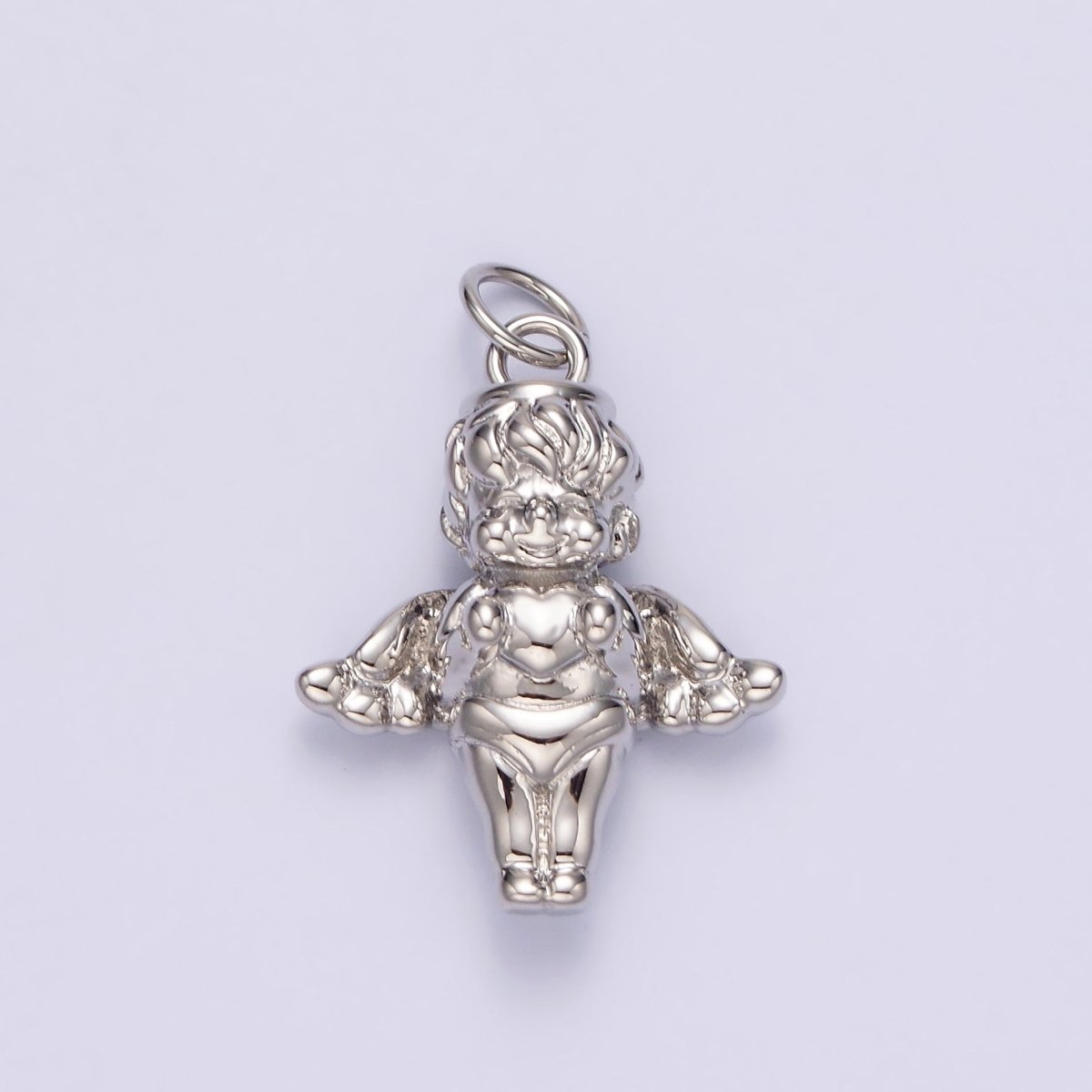 14K Gold Filled 16.5mm Standing Cherub Baby Angel Puffed Charm in Silver & Gold | N1511 N1512