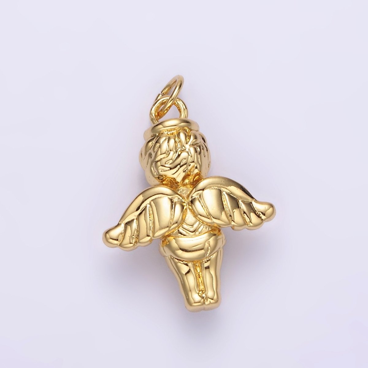 14K Gold Filled 16.5mm Standing Cherub Baby Angel Puffed Charm in Silver & Gold | N1511 N1512