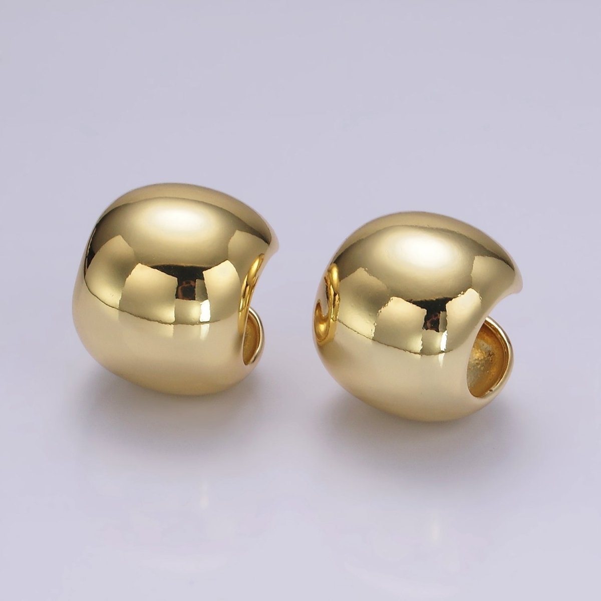 14K Gold Filled 16.7mm Wide Rounded Modern Statement 1 Pair Ear Cuff Earrings | AI155 - DLUXCA