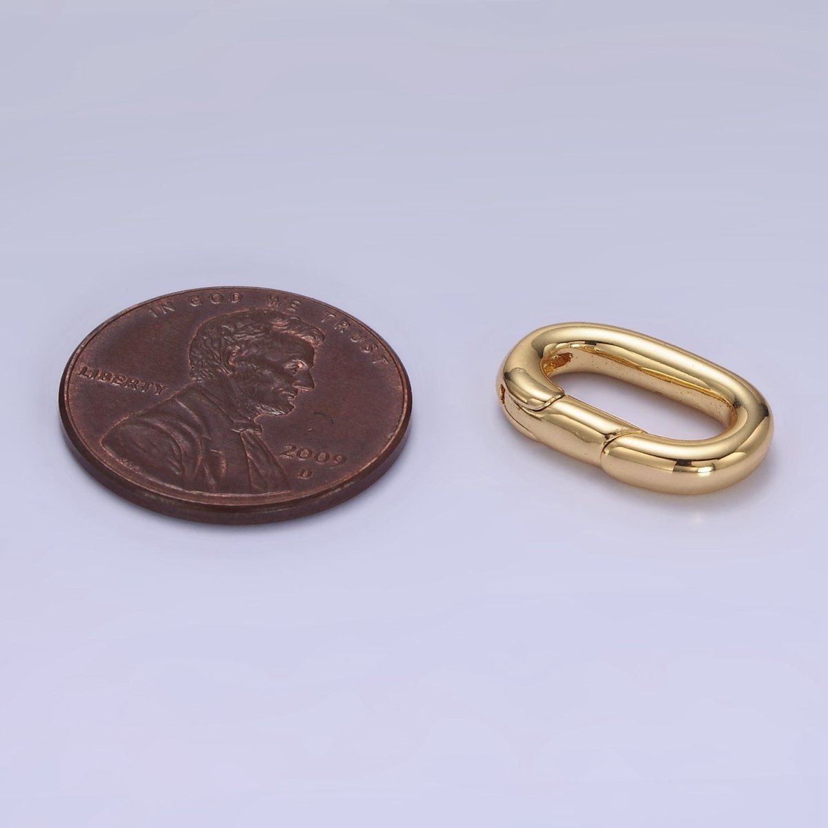14K Gold Filled 16mm Oblong Push Spring Gate Finding Supply | Z680 - DLUXCA
