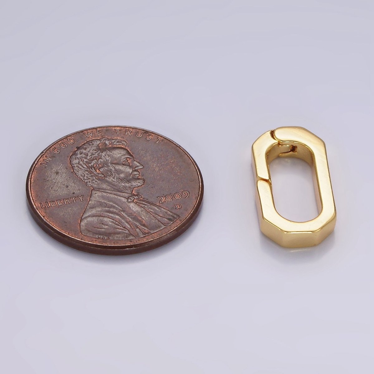 14K Gold Filled 16mm Push Oblong Spring Gate Minimalist Jewelry Findings Supply | Z-486 - DLUXCA