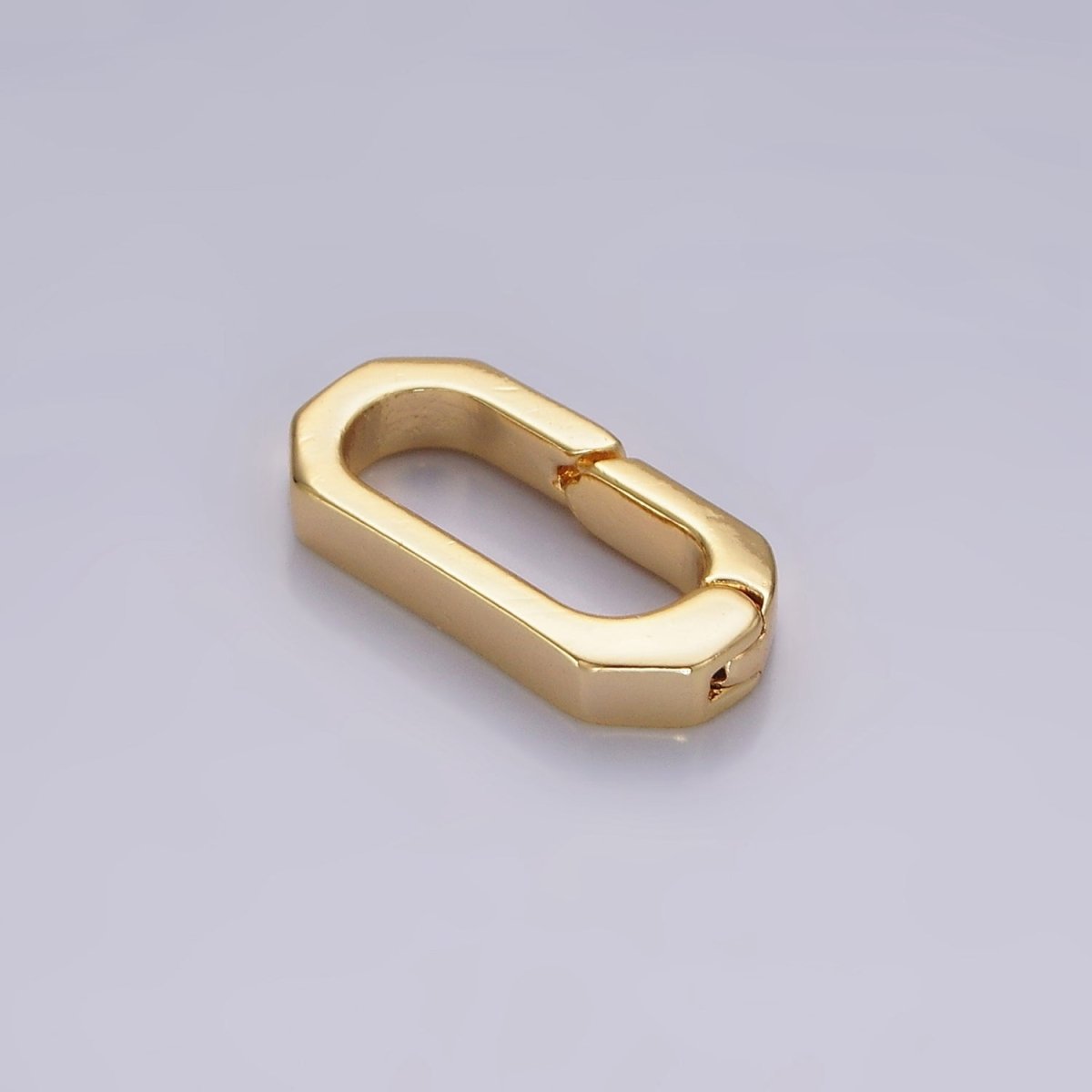 14K Gold Filled 16mm Push Oblong Spring Gate Minimalist Jewelry Findings Supply | Z-486 - DLUXCA