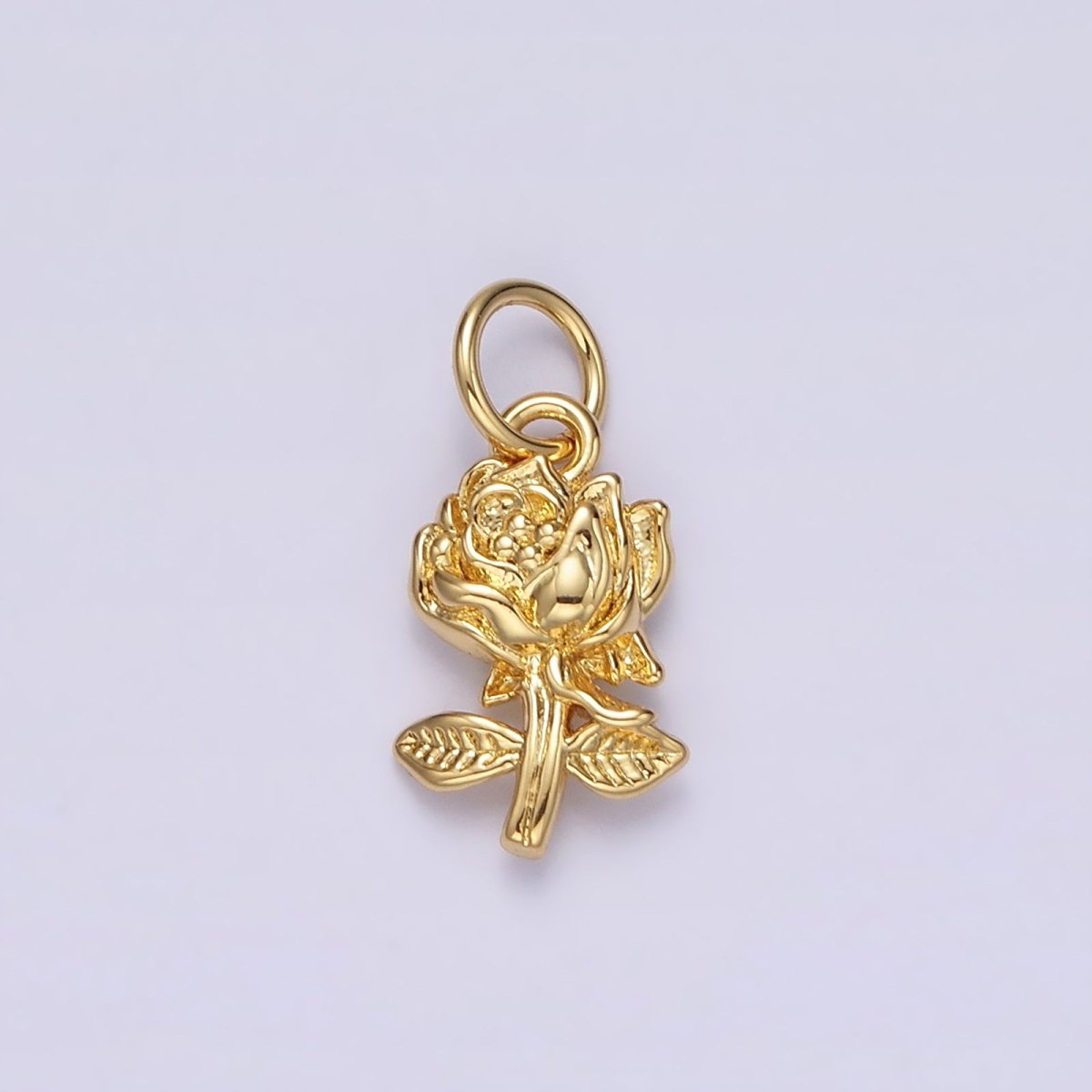 14K Gold Filled 16mm Rose Flower Nature Charm in Gold & Silver | N1112 N1113