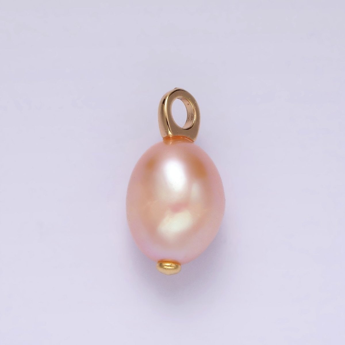 14K Gold Filled 17.5mm Pink Peach Freshwater Pearl Drop Pendant | P1649 - DLUXCA