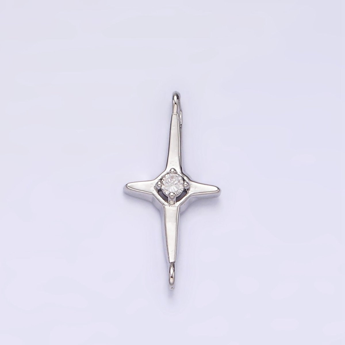14K Gold Filled 17.7mm Clear CZ Celestial North Star Connector in Gold & Silver | G-788 G-789