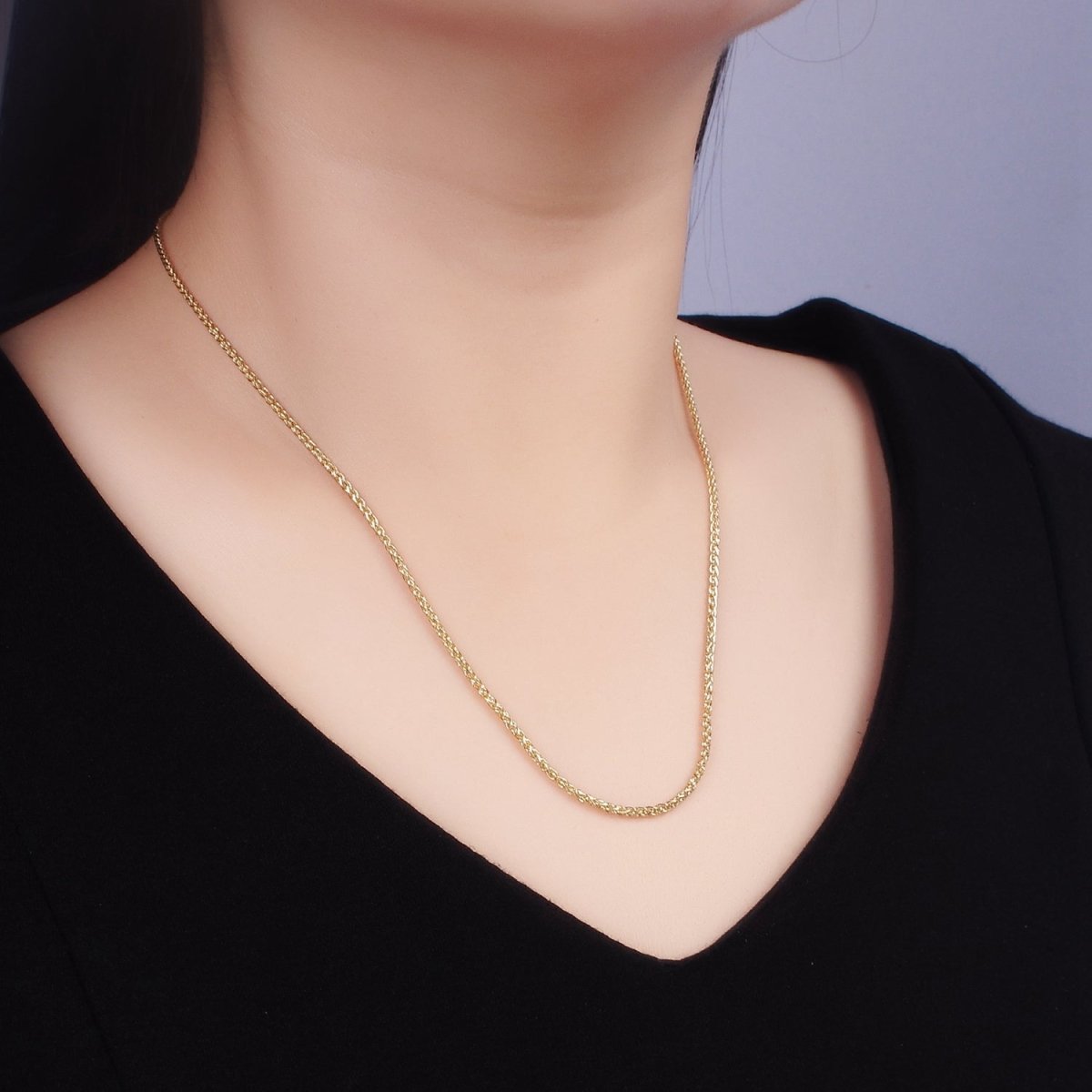 14K Gold Filled 1.7mm Foxtail Chain 18 Inch, 20 Inch Necklace | WA-2461 WA-2462