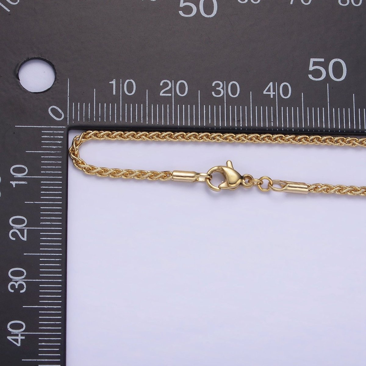14K Gold Filled 1.7mm Foxtail Chain 18 Inch, 20 Inch Necklace | WA-2461 WA-2462
