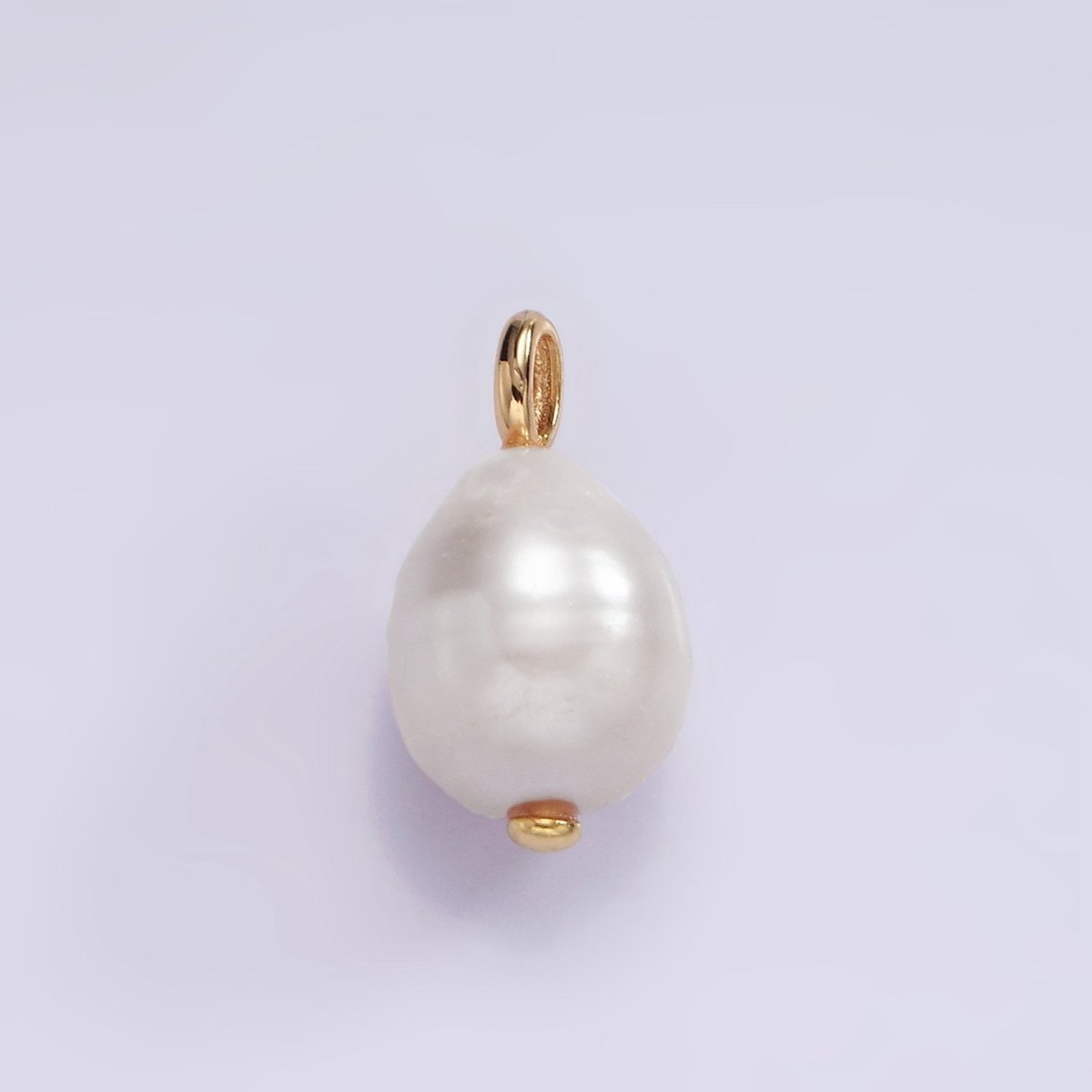 14K Gold Filled 17mm Pink, White Freshwater Pearl Drop Pendant | P1651