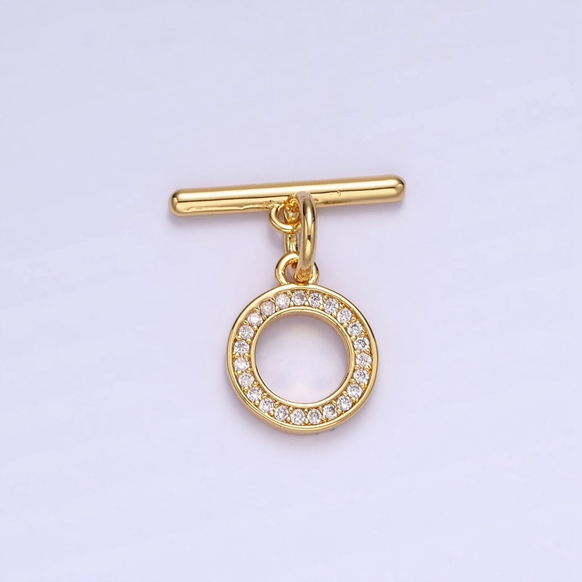 14K Gold Filled 18.5mm Micro Paved OT Toggle Clasps Closure Findings | Z714
