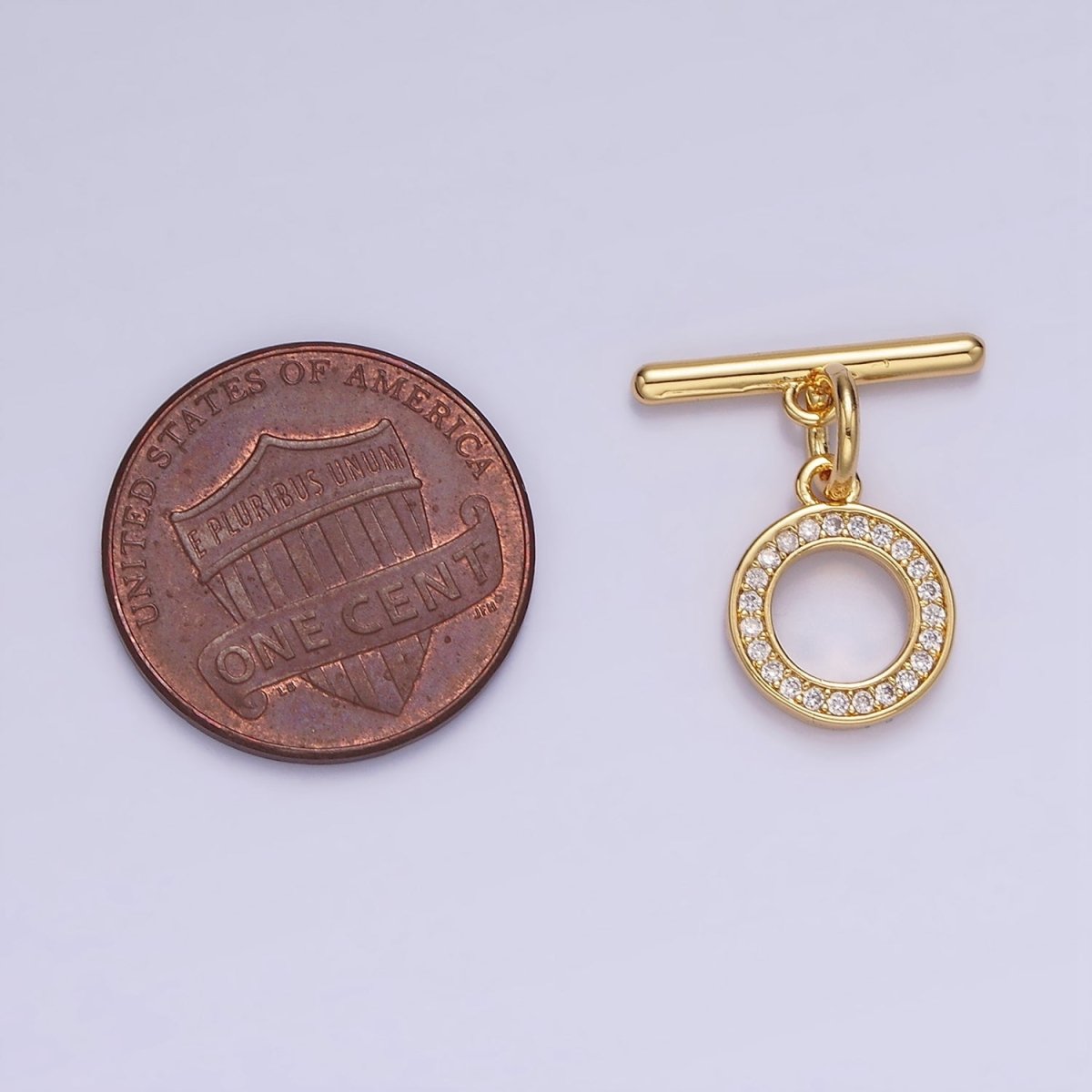 14K Gold Filled 18.5mm Micro Paved OT Toggle Clasps Closure Findings | Z714