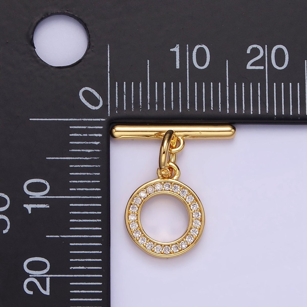 14K Gold Filled 18.5mm Micro Paved OT Toggle Clasps Closure Findings | Z714
