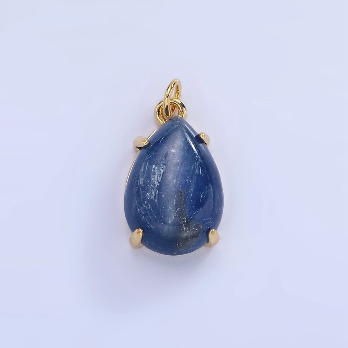 14K Gold Filled 18mm Blue Kyanite Gemstone Teardrop Charm | AG752 - DLUXCA