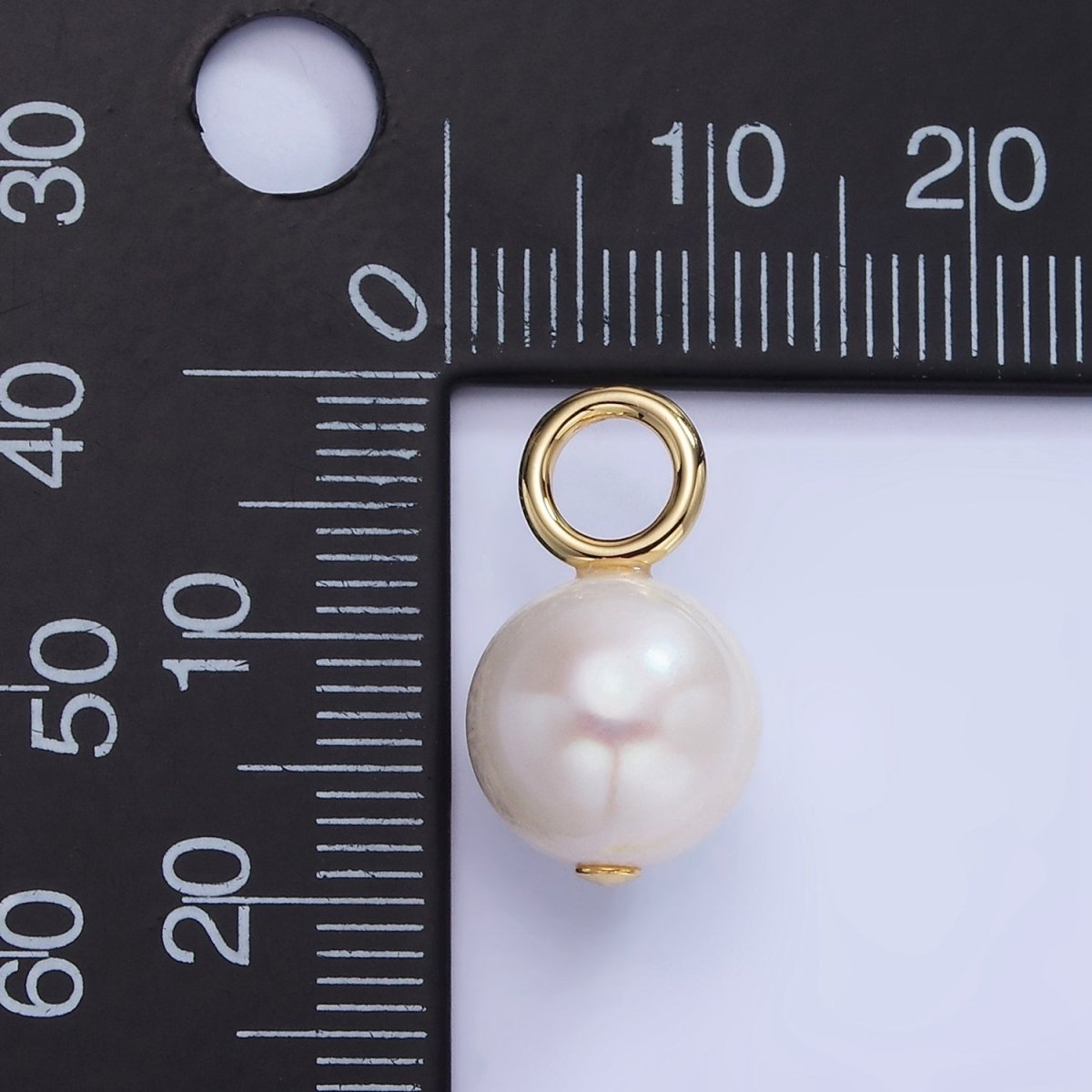 14K Gold Filled 18mm Freshwater Pearl Button Drop Pendant | P1717