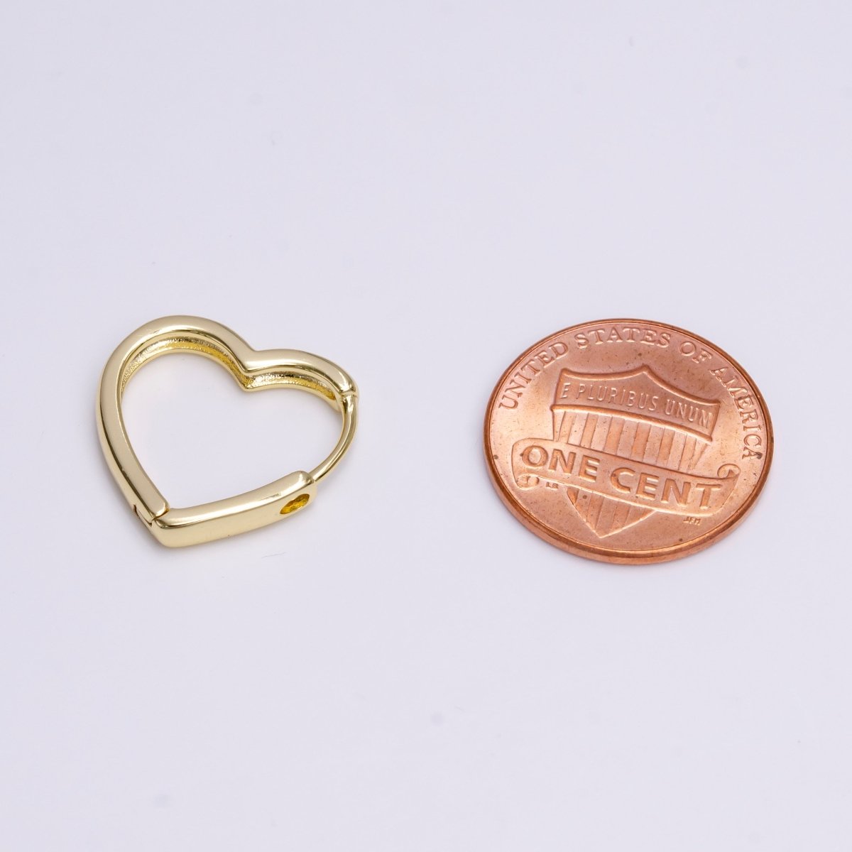 14K Gold Filled 18mm Heart Minimalist Hoop Huggie Earrings | Y-933 - DLUXCA