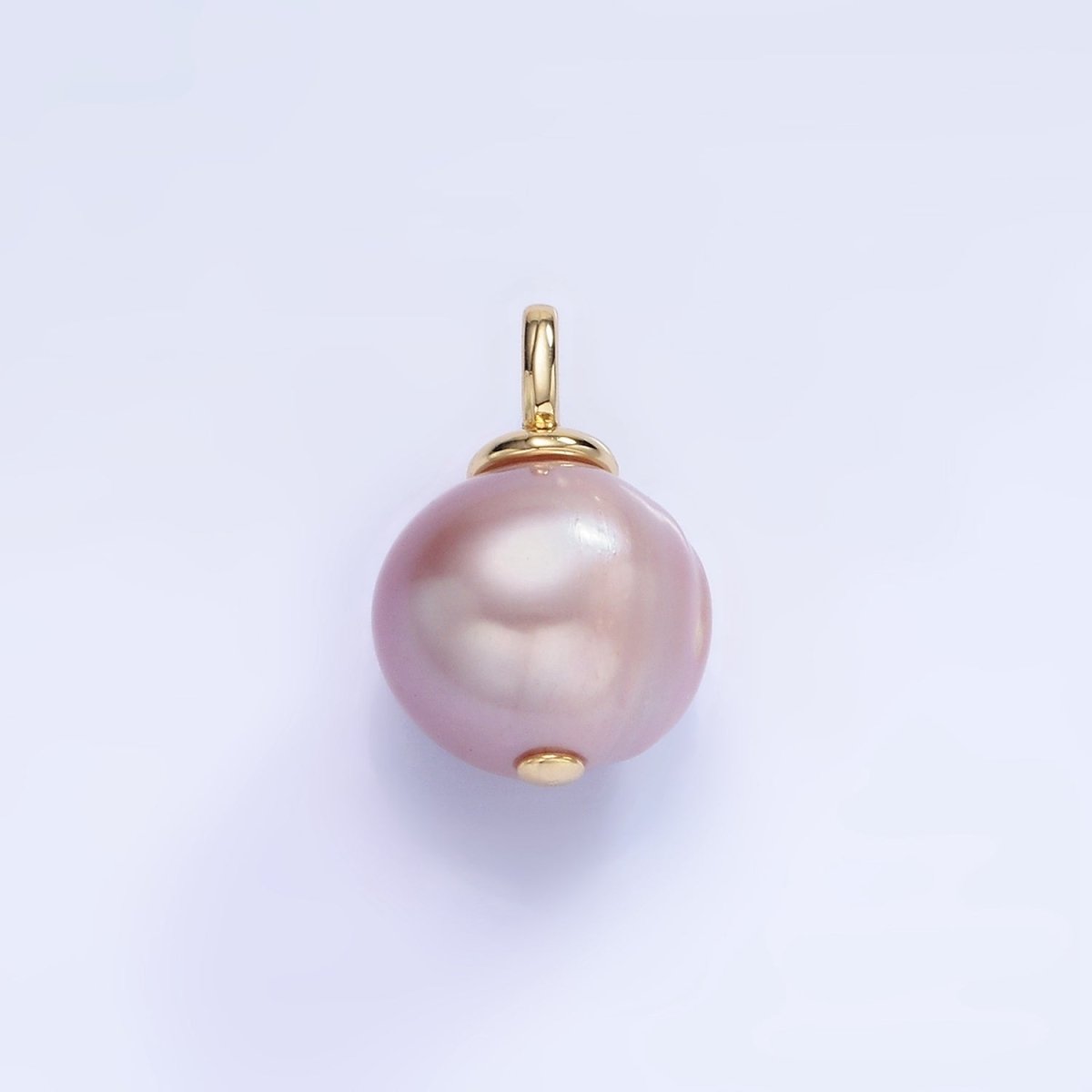 14K Gold Filled 18mm Purple Freshwater Pearl Square Bail Drop Pendant | P1720 - DLUXCA