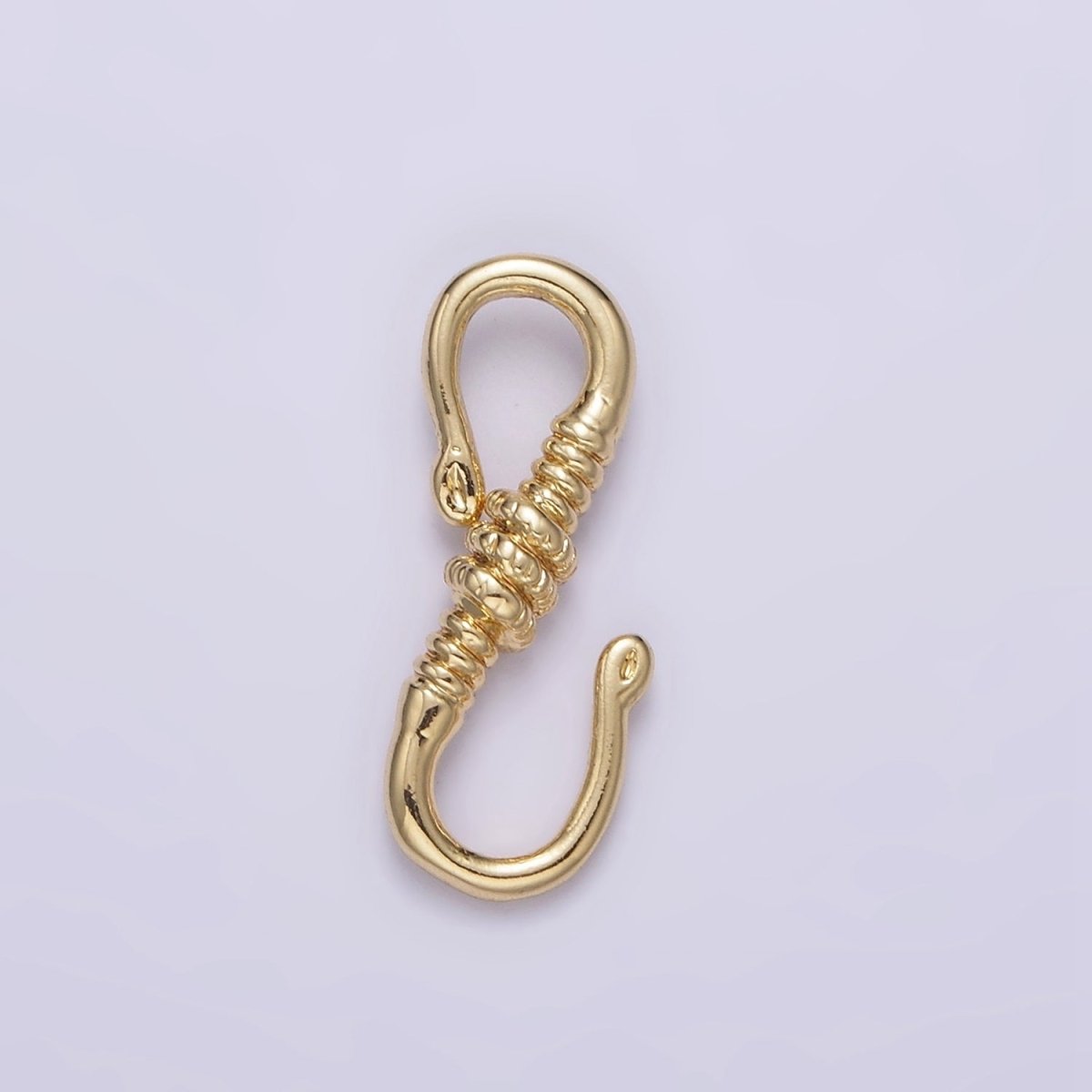 14K Gold Filled 18mm Tied Curved S-Hook Closure Findings Supply in Gold & Silver | Z657