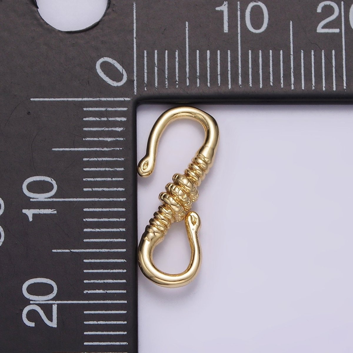 14K Gold Filled 18mm Tied Curved S-Hook Closure Findings Supply in Gold & Silver | Z657