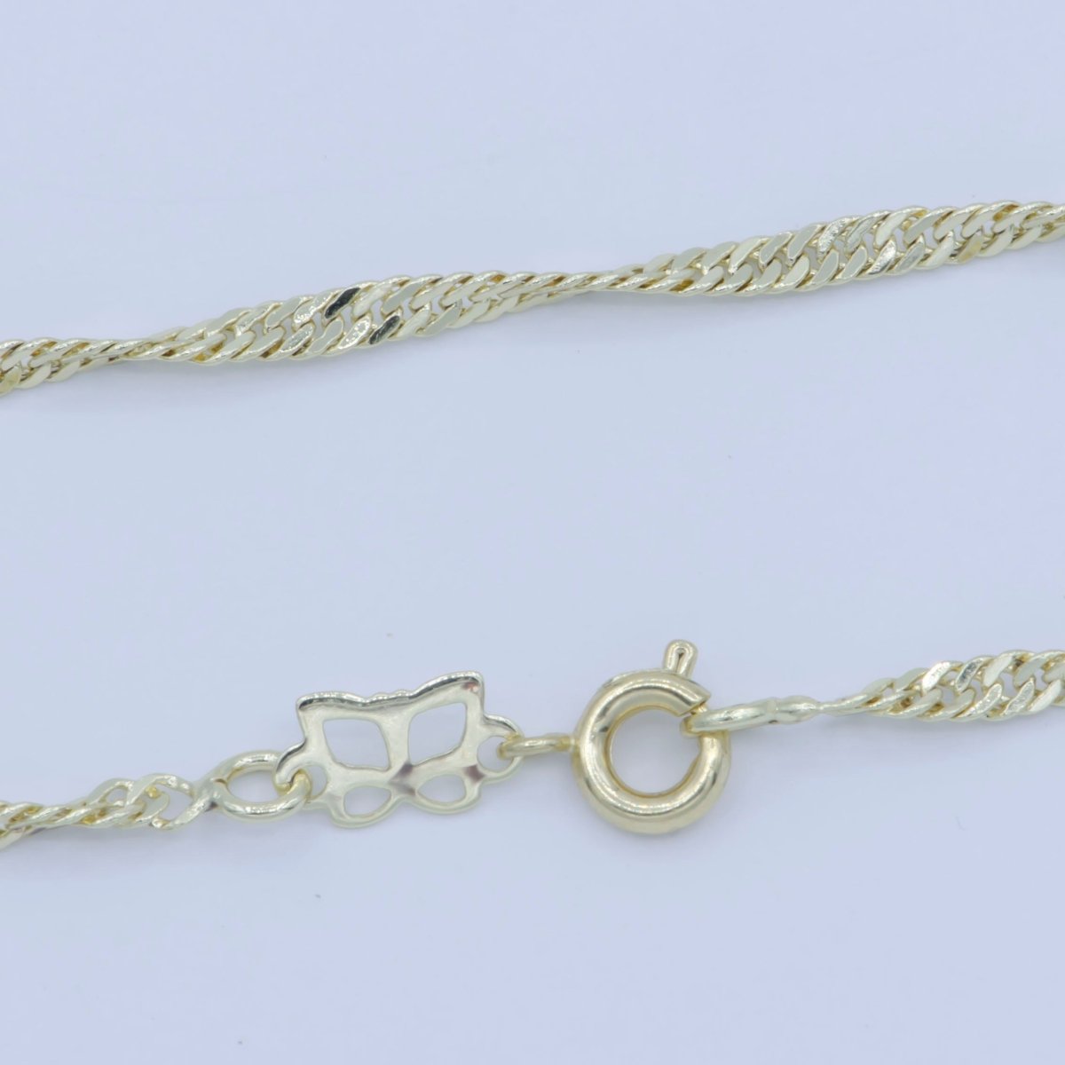 14K Gold Filled 1.8mm Twisted Singapore 18 Inch Chain Layering Necklace | WA-228 Clearance Pricing - DLUXCA