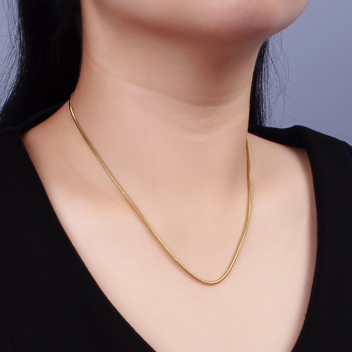 14K Gold Filled 1.8mm Wide Cocoon Herringbone Chain 18 Inch Necklace | WA-2373