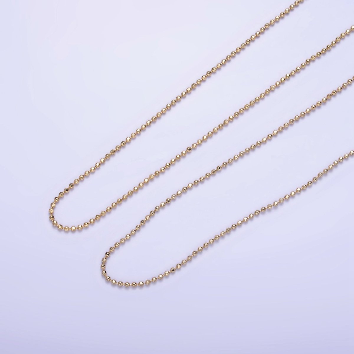 14K Gold Filled 1mm Bead Ball Chain 17.5 Inch, 19.5 Inch Necklace w. Extender | WA-2428 WA-2429