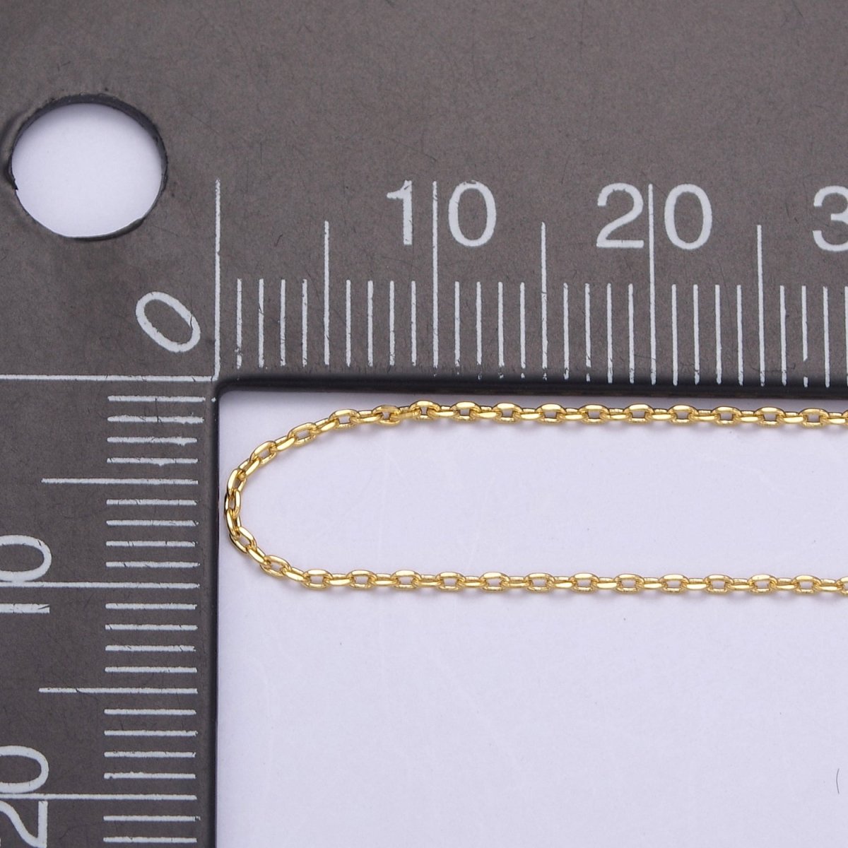 14K Gold Filled 1mm Cable Chain Dainty 18 Inch Layering Slider Necklace | WA-738 Clearance Pricing - DLUXCA