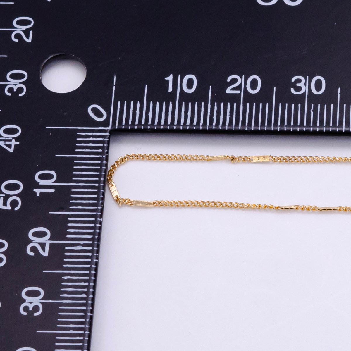 14K Gold Filled 1mm Curb Chain Edged Link 18 Inch Necklace | WA-2442 - DLUXCA