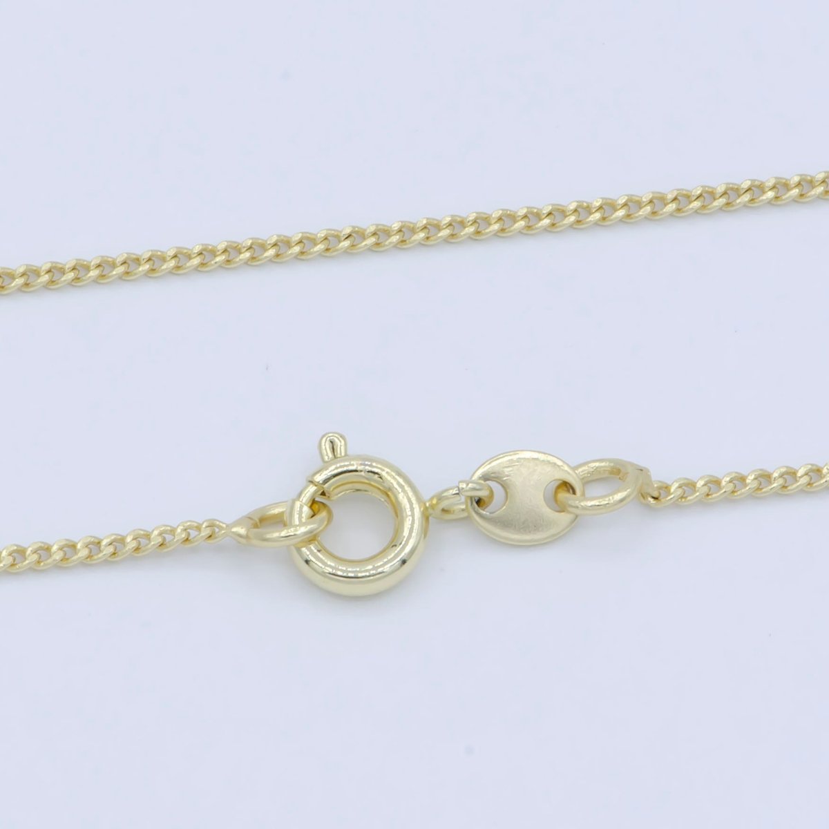 14K Gold Filled 1mm Dainty Cuban Curb Chain 18 Inch Layering Necklace | WA-227 Clearance Pricing