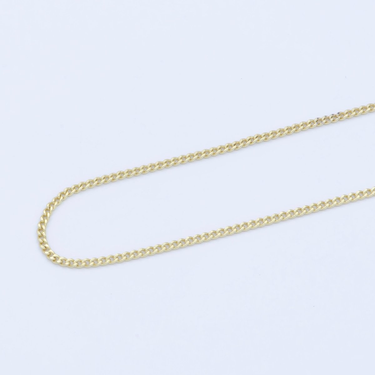 14K Gold Filled 1mm Dainty Cuban Curb Chain 18 Inch Layering Necklace | WA-227 Clearance Pricing
