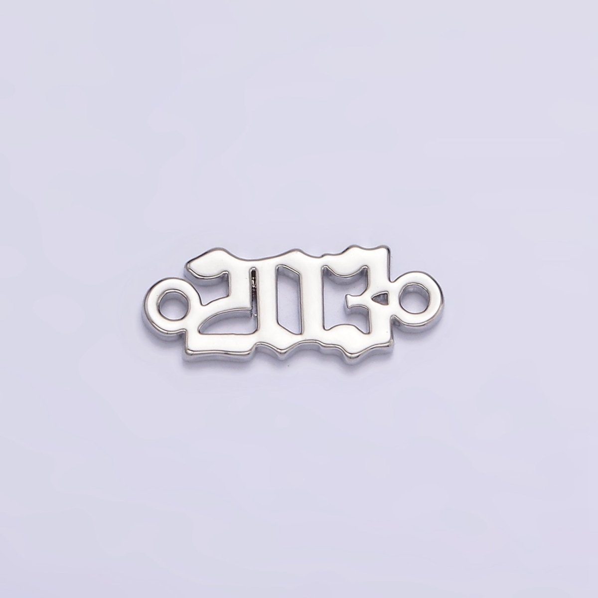 14K Gold Filled 203 Script Numerology Connector in Gold & Silver | F150