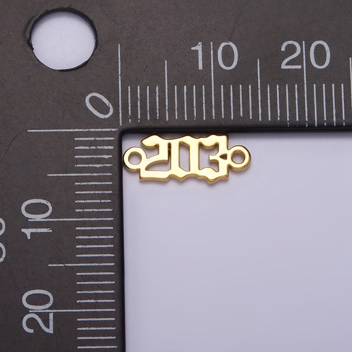 14K Gold Filled 203 Script Numerology Connector in Gold & Silver | F150