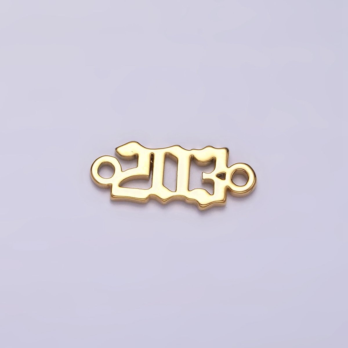 14K Gold Filled 203 Script Numerology Connector in Gold & Silver | F150