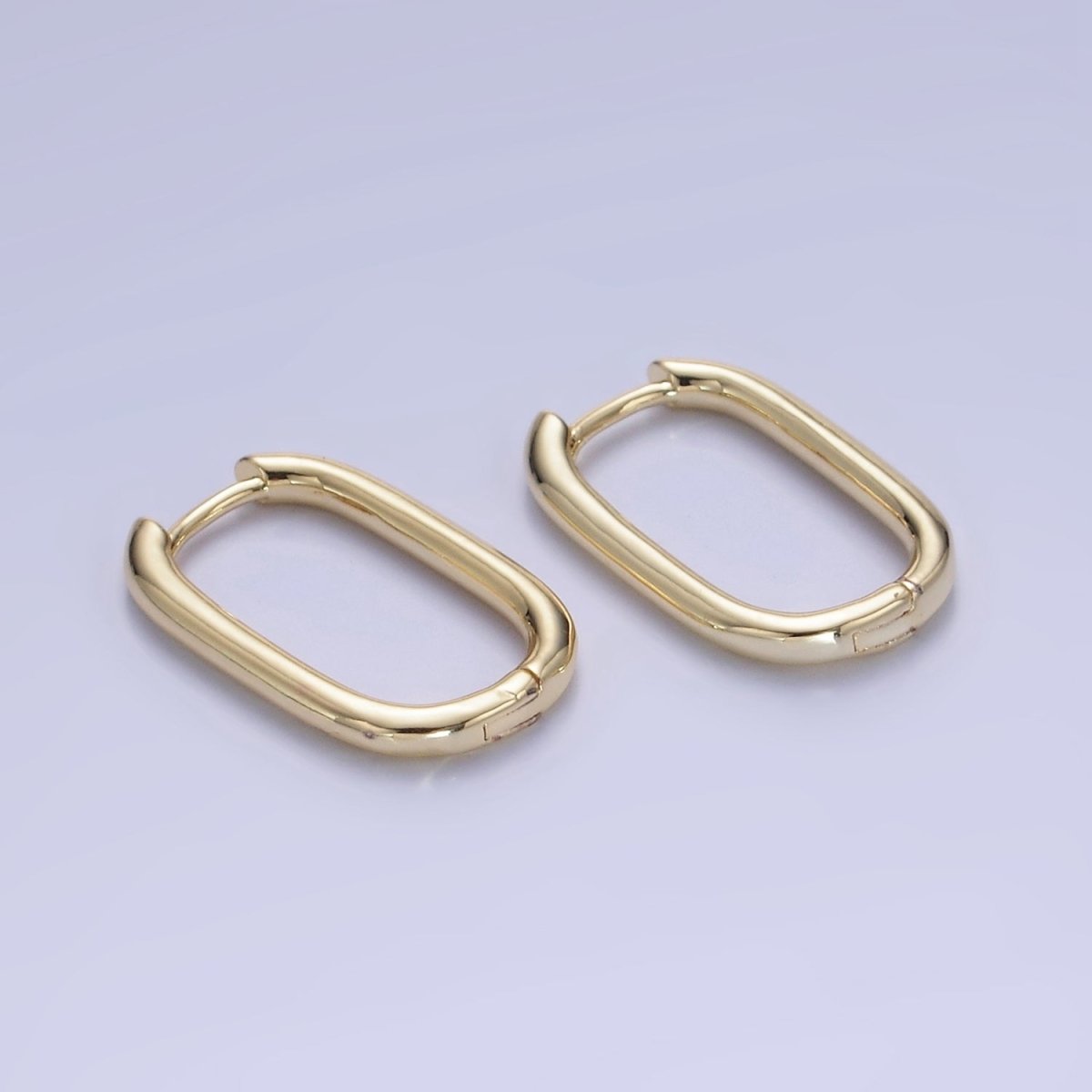 14K Gold Filled 20mm, 30mm Oblong Hoop Earrings in Gold & Silver | AB1336 AB1337