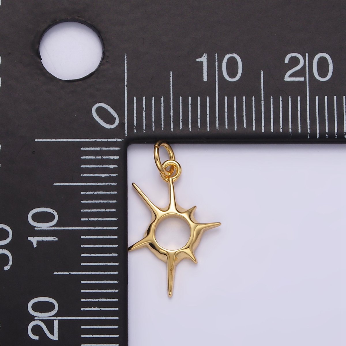 14K Gold Filled 20mm, 30mm Open Abstract Celestial Sun Ray Charm in Gold & Silver N-1108 N-1109 N-1116 N-1117