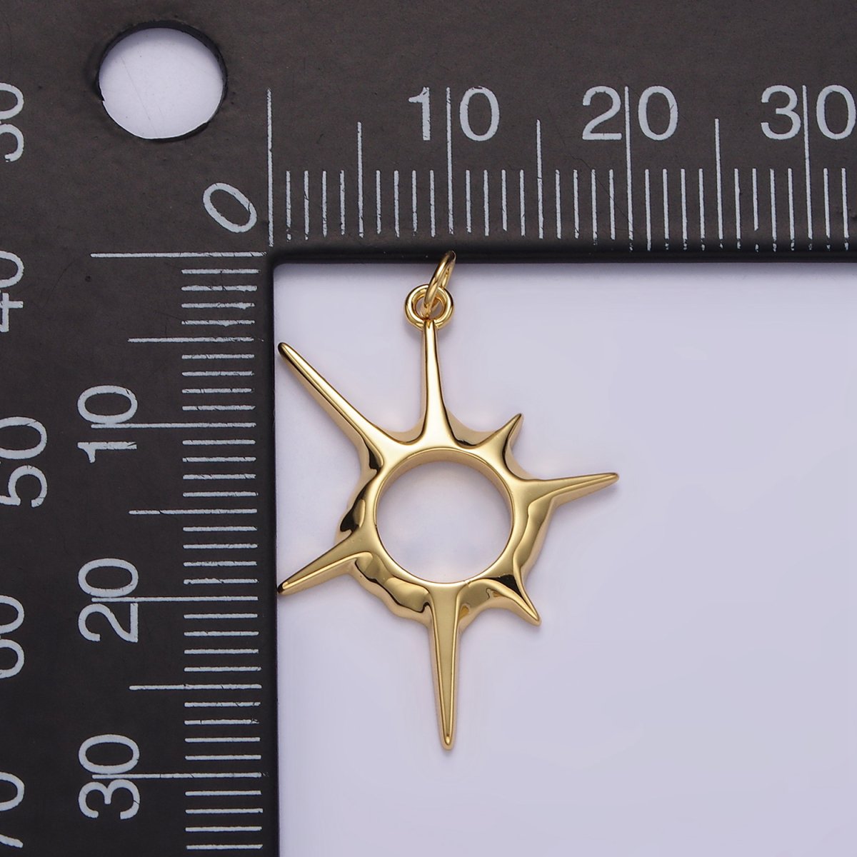 14K Gold Filled 20mm, 30mm Open Abstract Celestial Sun Ray Charm in Gold & Silver N-1108 N-1109 N-1116 N-1117